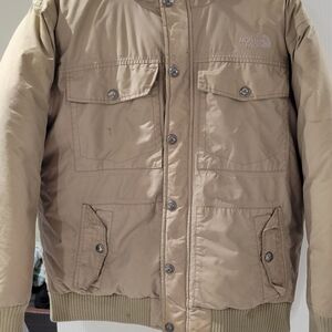 North Face Gotham Puffer Jacket in a brown/tan color. Youth XL
